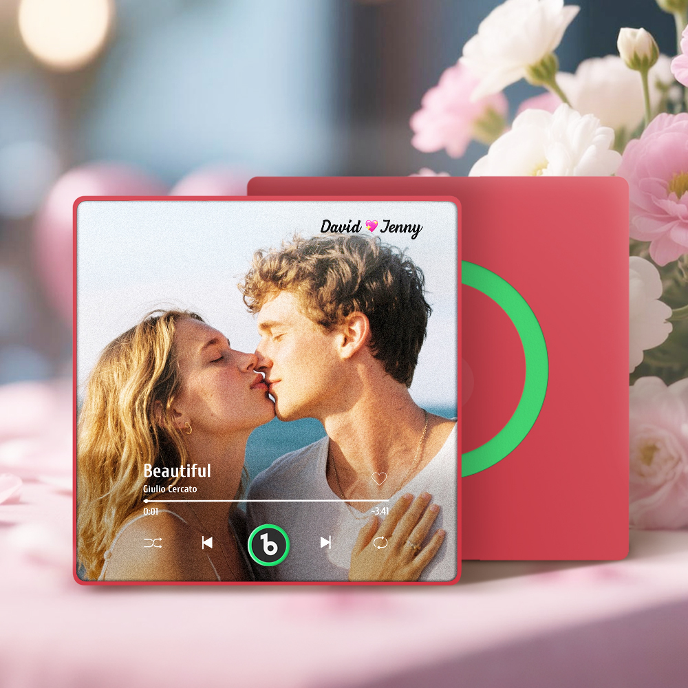 Custom Music Fridge Magnet Custom Colorful Frame Album Fridge Magnet Music Wall Photo Sticker Song Magnets That Can Play Music Valentine's Day Gifts - 