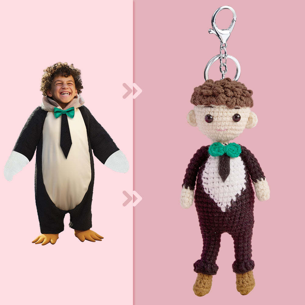 Full Body Customizable 1 Person Custom Crochet Doll Personalized Gifts Handwoven Mini Dolls - Penguin - CustomPhotoWallet