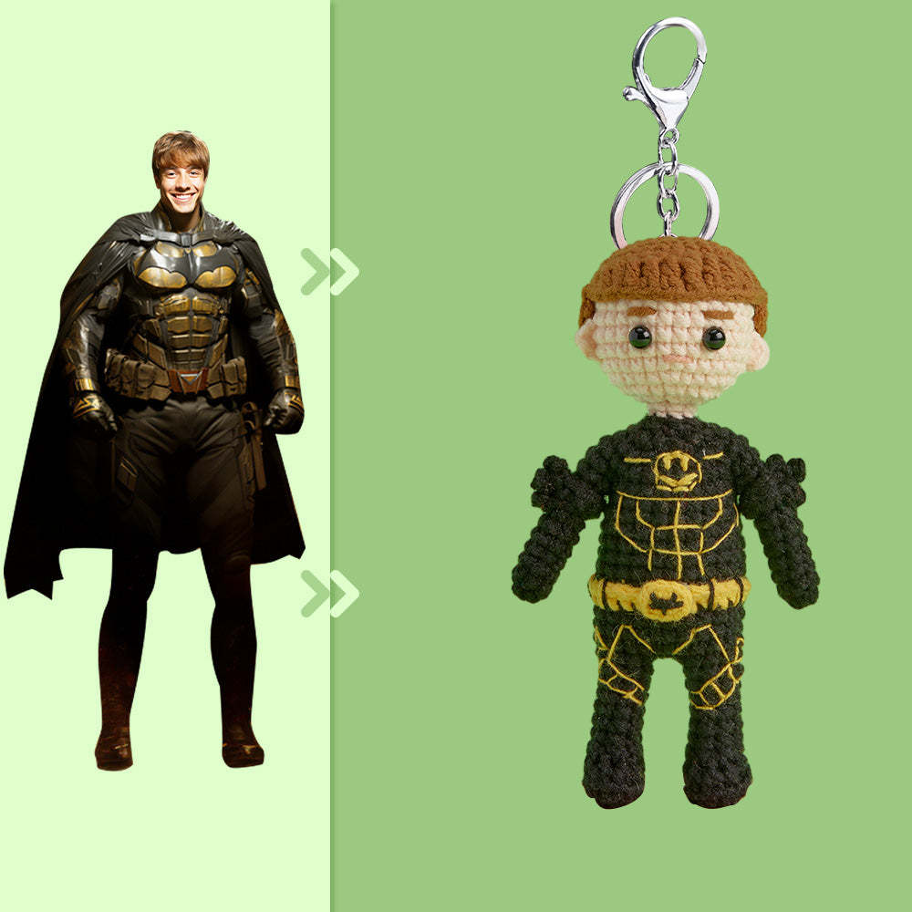 Full Body Customizable 1 Person Custom Crochet Doll Personalized Gifts Handwoven Mini Dolls - Batman - CustomPhotoWallet