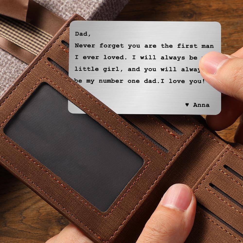 Gift for Dad Personalized Wallet Insert for Dad Metal Wallet Insert Card from Daughter, Dad Gift from Daughter to Father, Dad Birthday Gift for Dad - CustomPhotoWallet