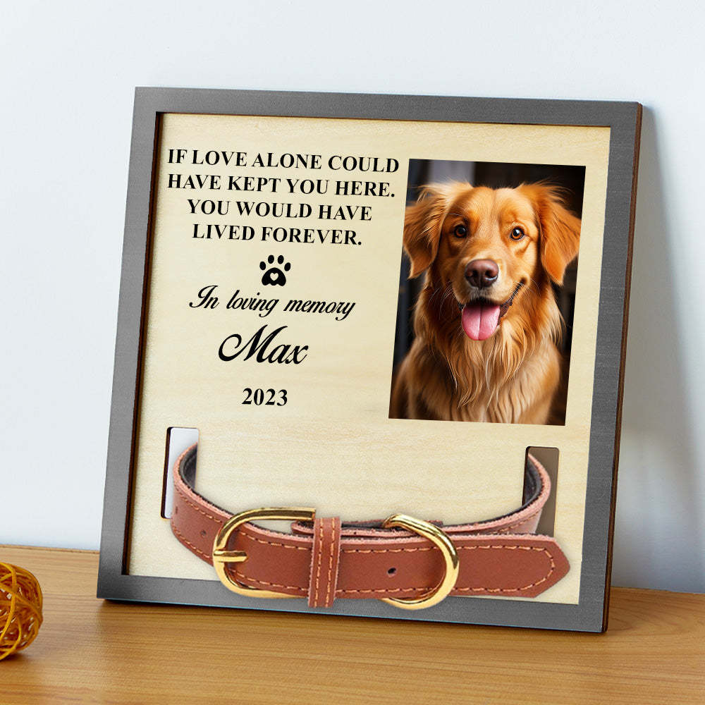 Custom Photo Memorial Standing Frame Pet Loss Gift Pet Collar Holder Dog Bereavement for Pet Owner - CustomPhotoWallet