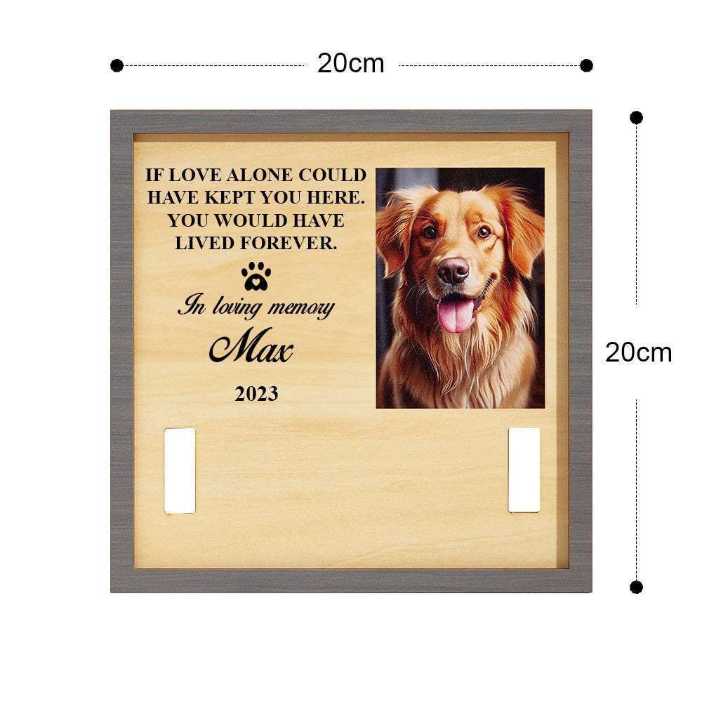 Custom Photo Memorial Standing Frame Pet Loss Gift Pet Collar Holder Dog Bereavement for Pet Owner - CustomPhotoWallet