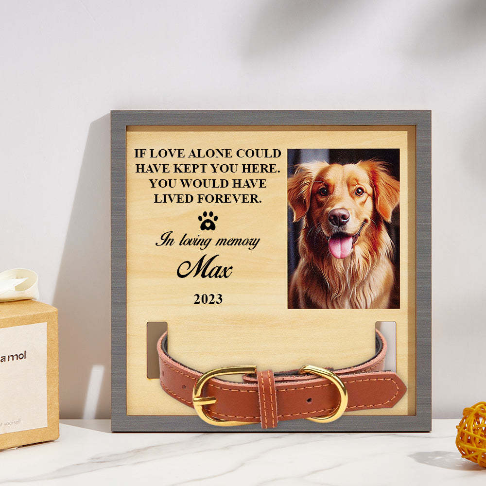Custom Photo Memorial Standing Frame Pet Loss Gift Pet Collar Holder Dog Bereavement for Pet Owner - CustomPhotoWallet
