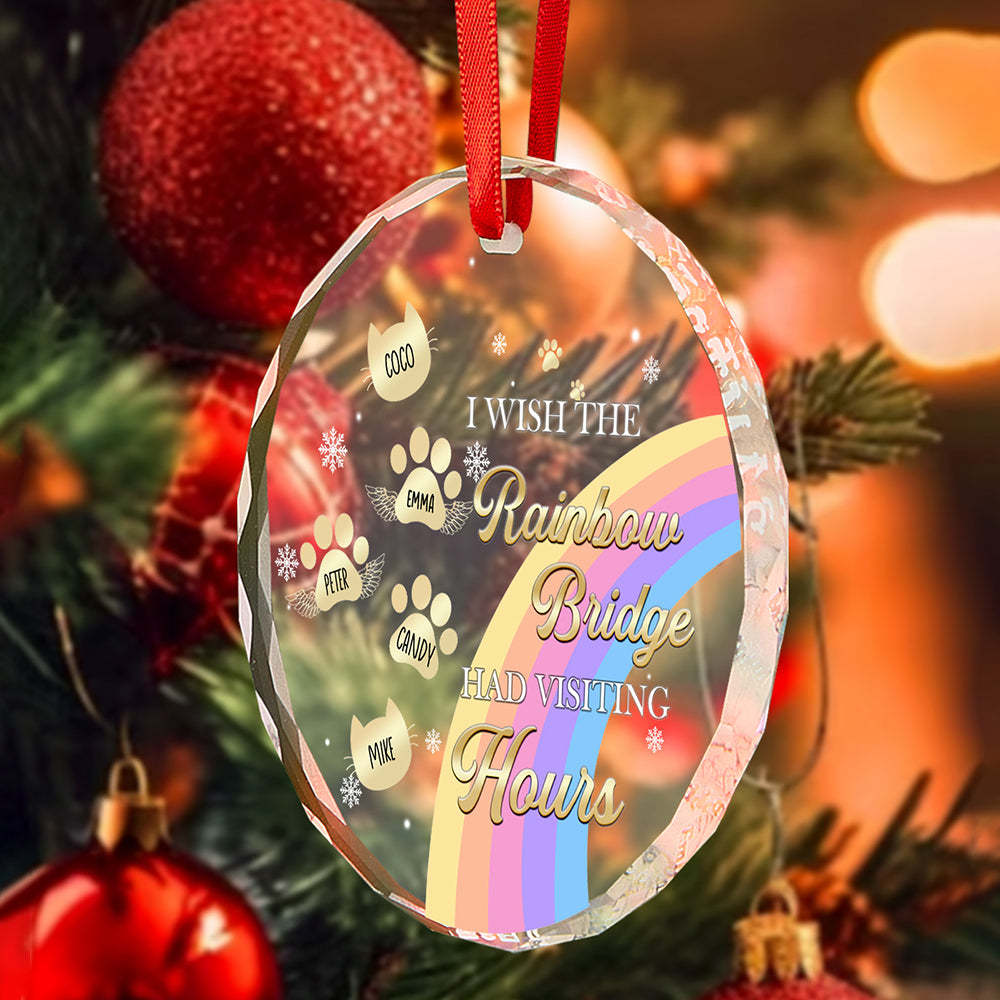 Custom Memorial Ornament I Wish The Rainbow Bridge Had Visiting Hours Ornament Gift for Pet Owners -