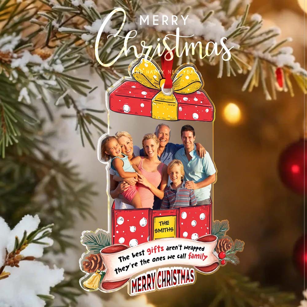 Personalized Photo Family Ornament Christmas Gift for Family -