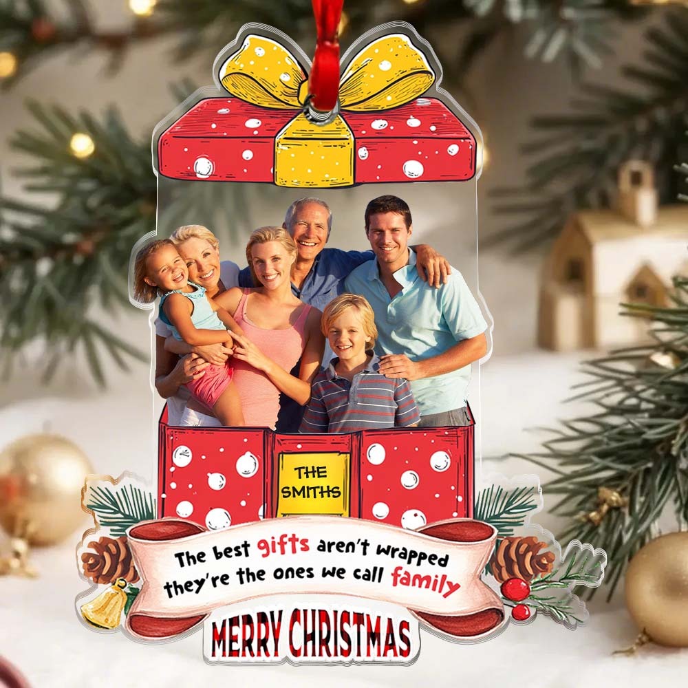 Personalized Photo Family Ornament Christmas Gift for Family -