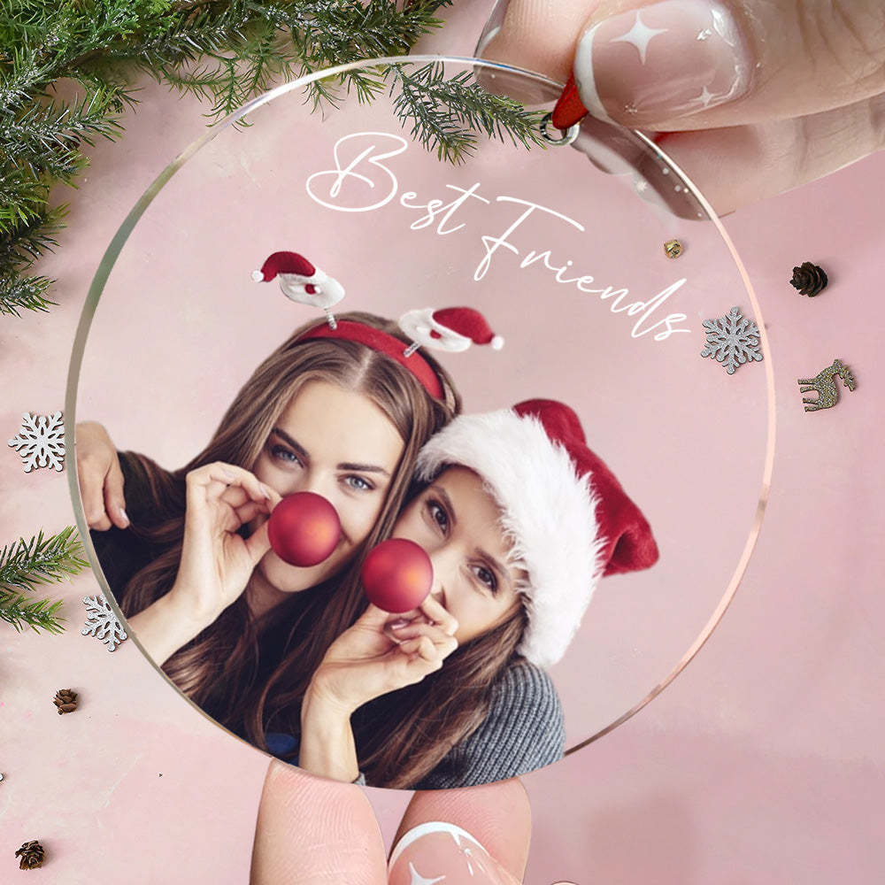 Personalized Photo Christmas Ornament with Text Christmas Gifts for Friends or Family - CustomPhotoWallet