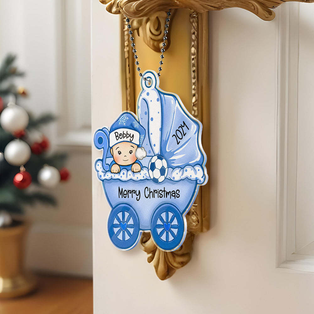 Personalized Baby's First Christmas Ornament Baby Carriage Ornament Gift for Baby - CustomPhotoWallet