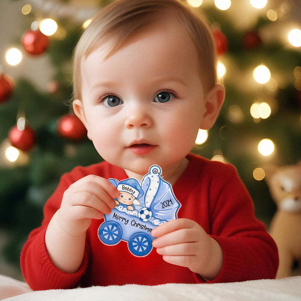 Personalized Baby's First Christmas Ornament Baby Carriage Ornament Gift for Baby - CustomPhotoWallet