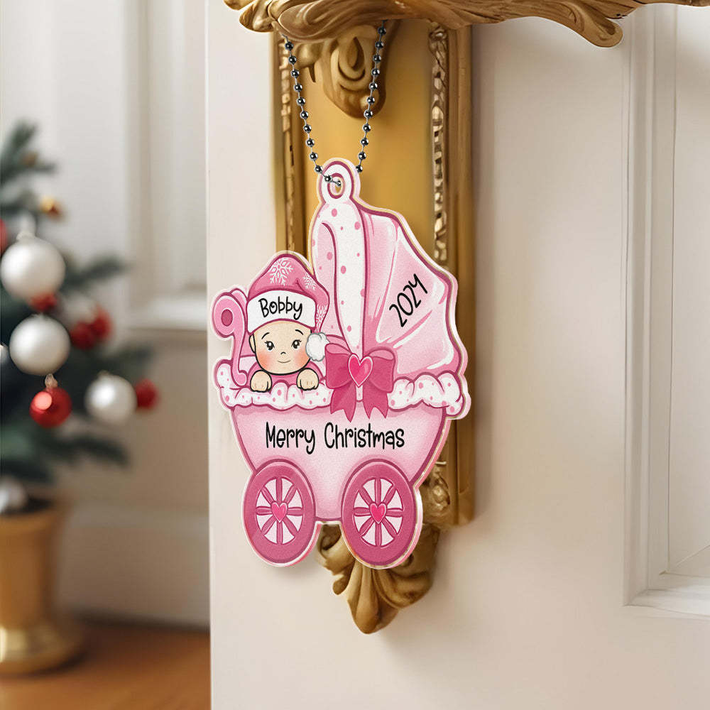 Personalized Baby's First Christmas Ornament Baby Carriage Ornament Gift for Baby - CustomPhotoWallet