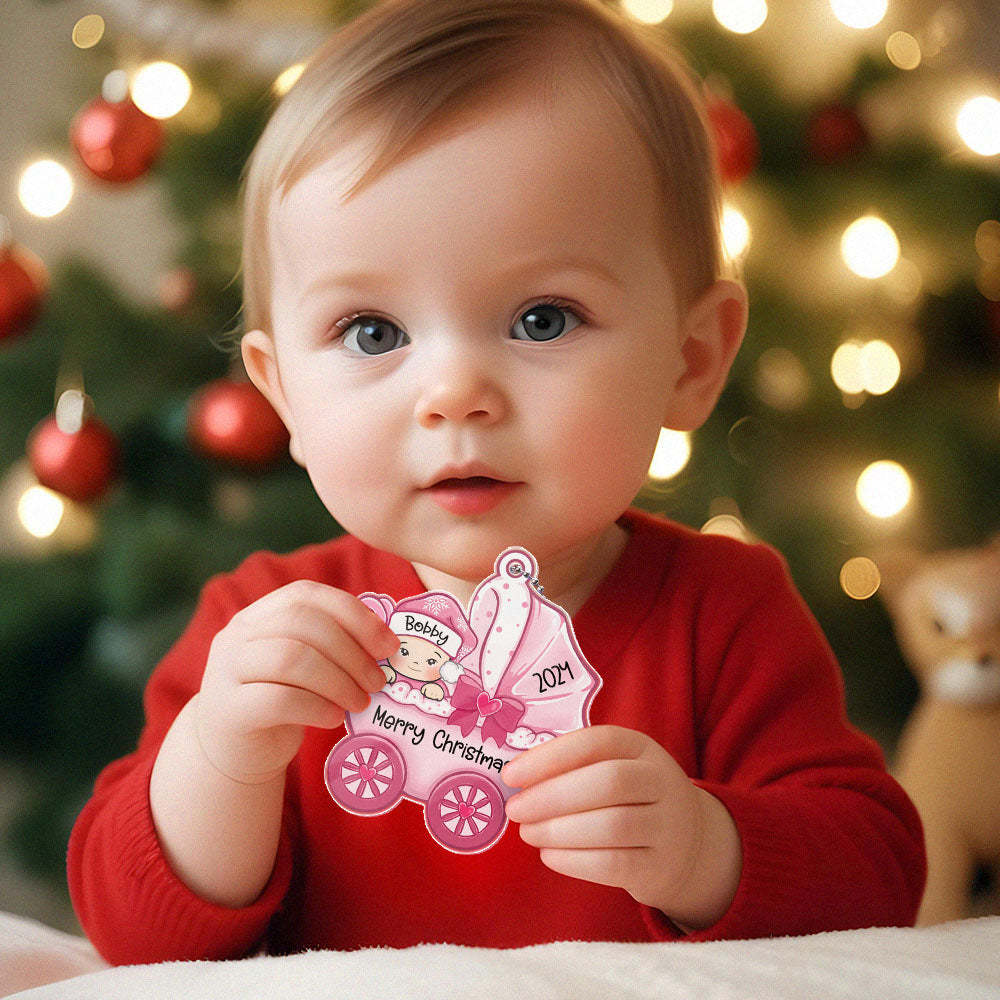 Personalized Baby's First Christmas Ornament Baby Carriage Ornament Gift for Baby - CustomPhotoWallet