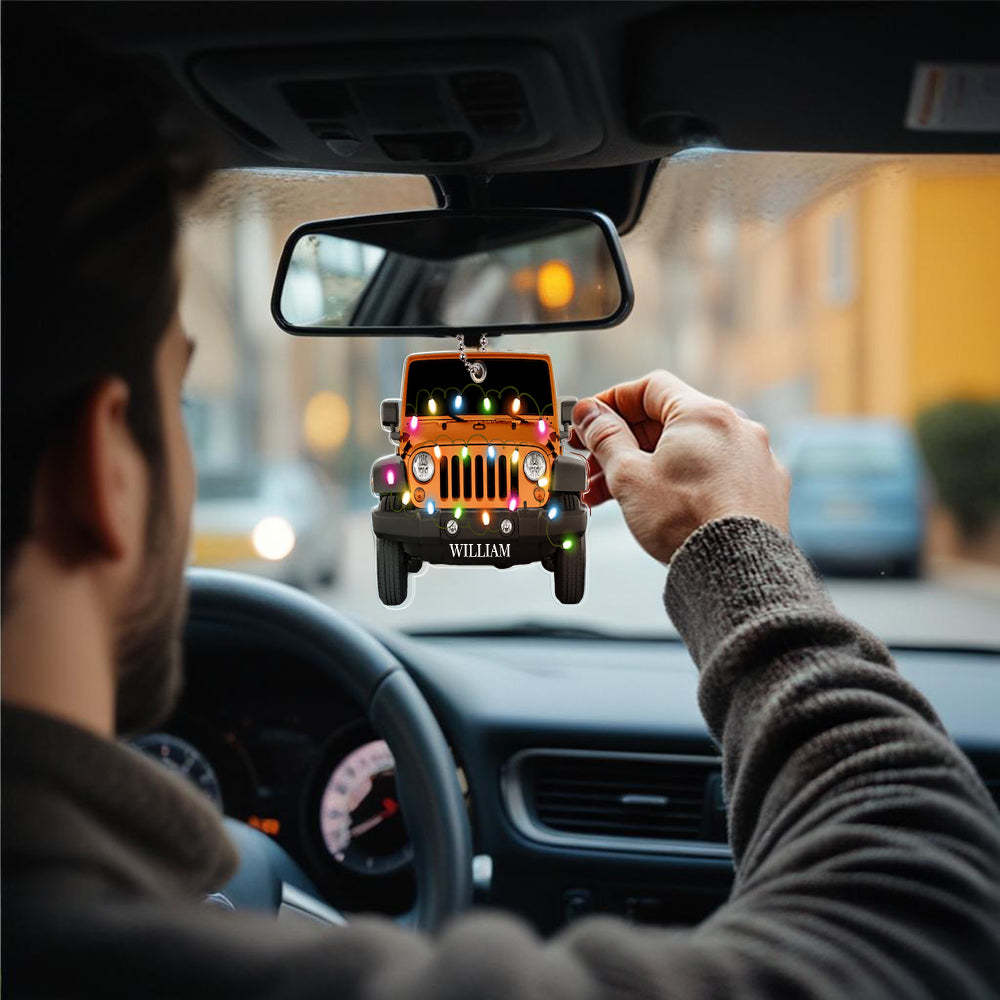 Personalized Car Ornament with Name Acrylic Christmas Ornament for Christmas Gift - CustomPhotoWallet