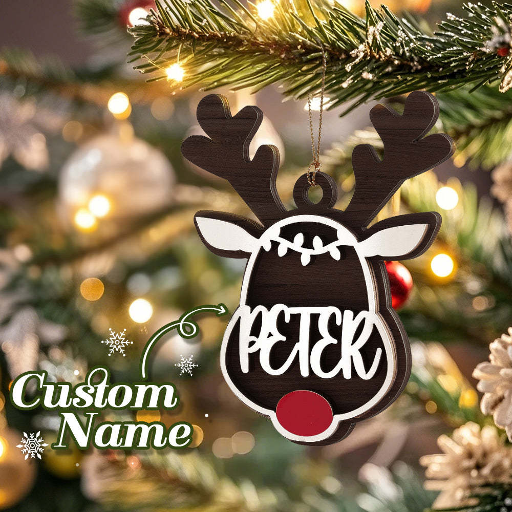 Personalized Reindeer Ornament with Name Christmas Tree Decorations Gift -