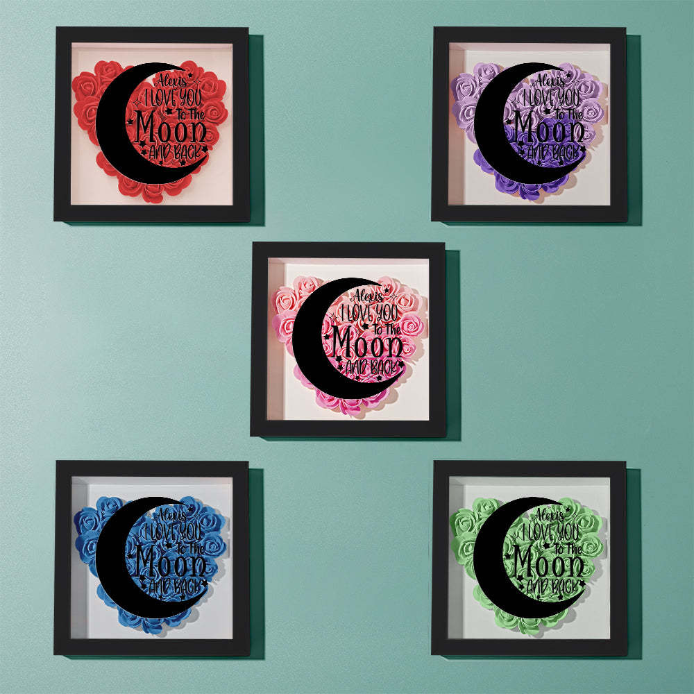Custom Flower Shadow Box Personalized Moon Flower Shadowbox Frame Mother's Day Gift - CustomPhotoWallet