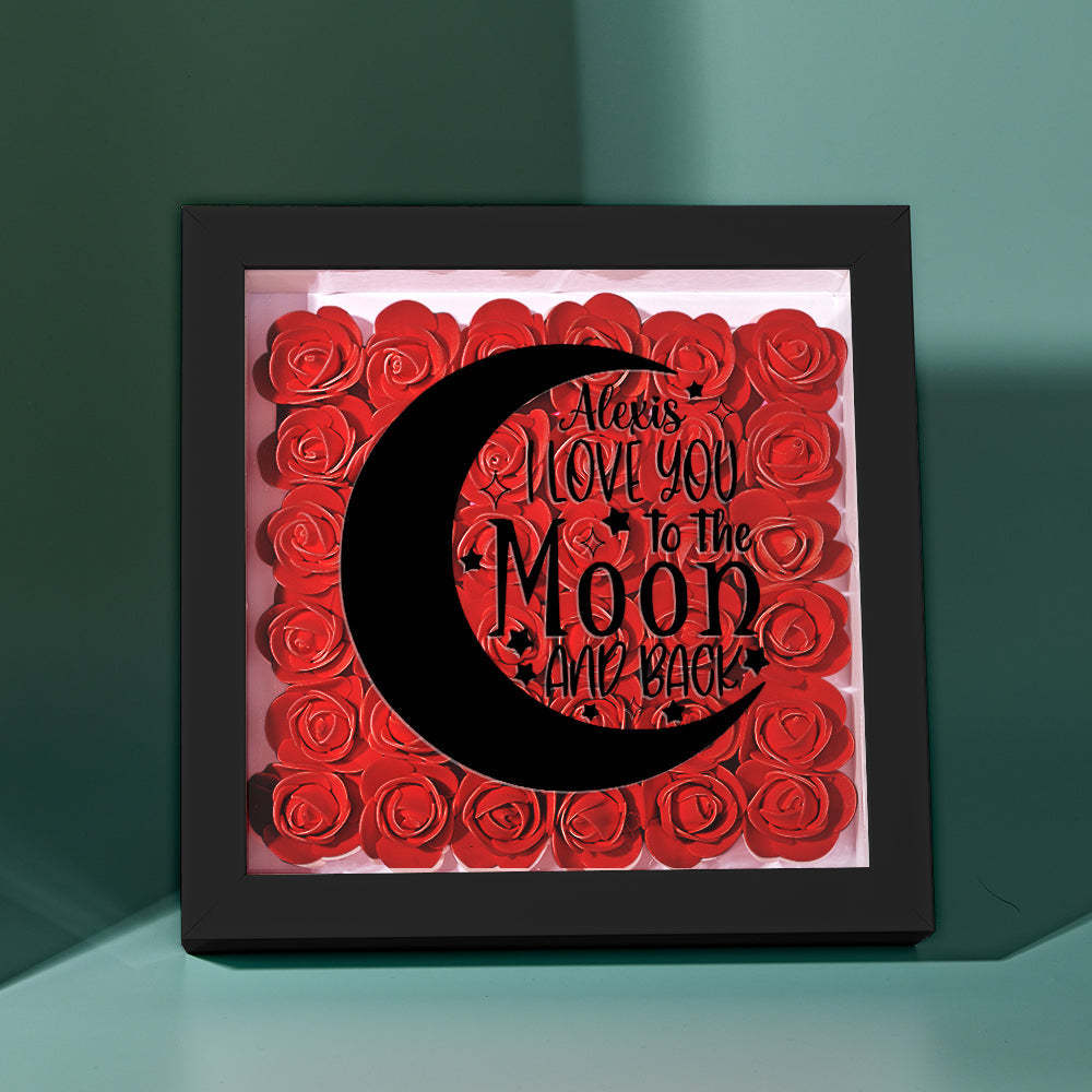 Custom Flower Shadow Box Personalized Moon Flower Shadowbox Frame Mother's Day Gift - CustomPhotoWallet