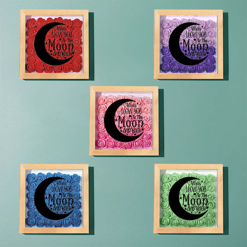Custom Flower Shadow Box Personalized Moon Flower Shadowbox Frame Mother's Day Gift - CustomPhotoWallet