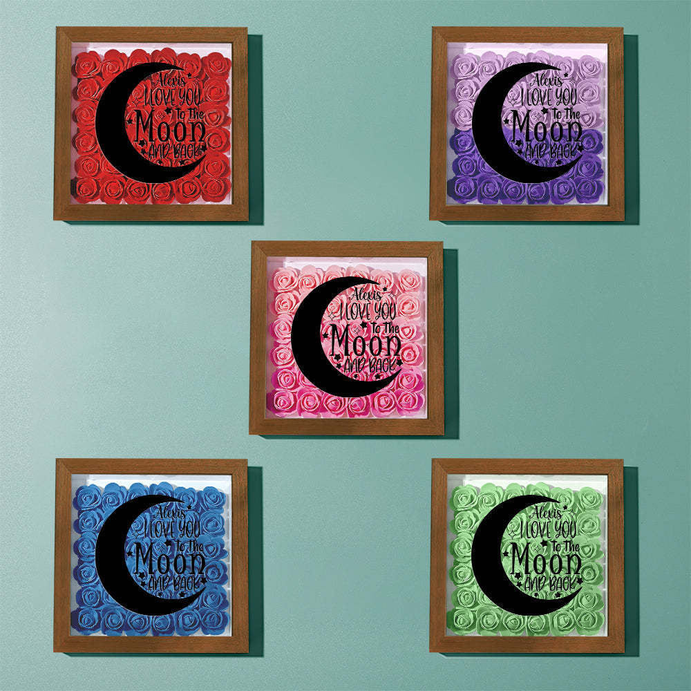 Custom Flower Shadow Box Personalized Moon Flower Shadowbox Frame Mother's Day Gift - CustomPhotoWallet