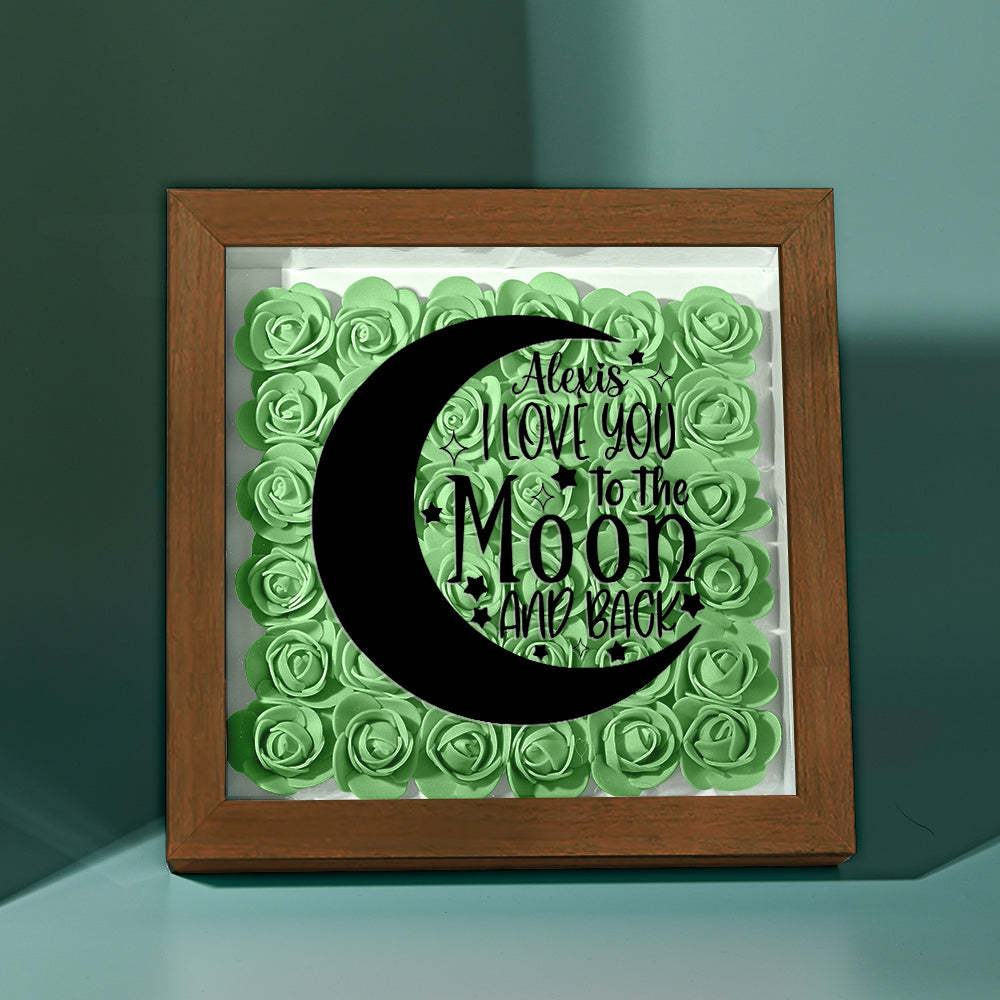 Custom Flower Shadow Box Personalized Moon Flower Shadowbox Frame Mother's Day Gift - CustomPhotoWallet