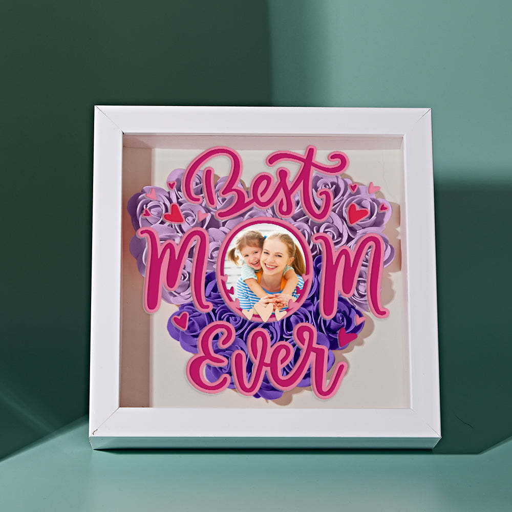 Personalized Photo Flower Shadow Box Frame Mother's Day Gift - CustomPhotoWallet