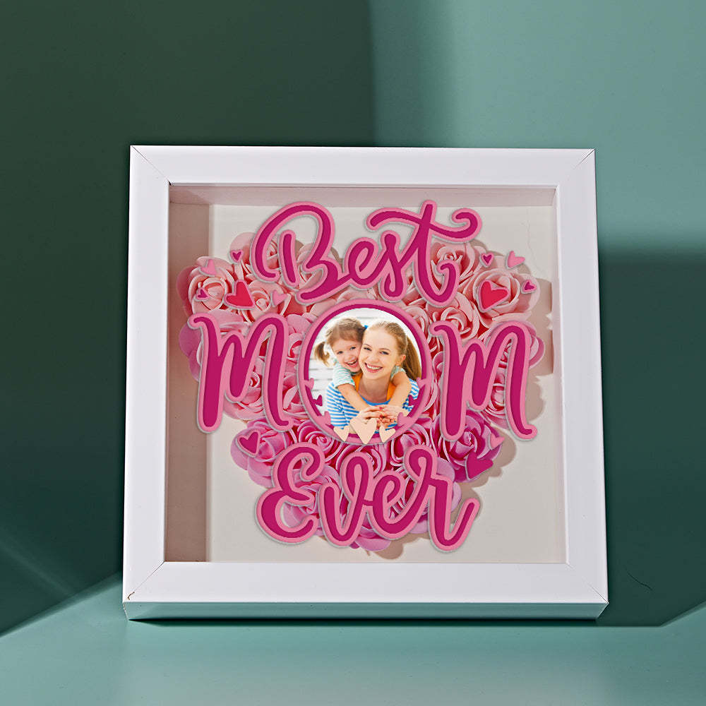 Personalized Photo Flower Shadow Box Frame Mother's Day Gift - CustomPhotoWallet