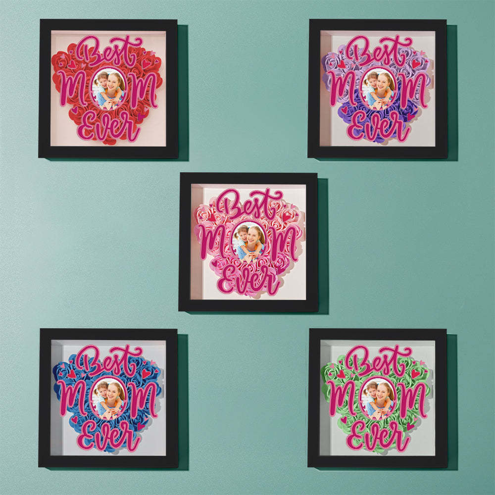 Personalized Photo Flower Shadow Box Frame Mother's Day Gift - CustomPhotoWallet