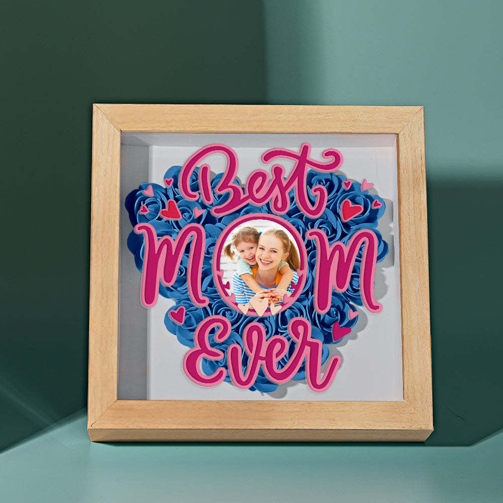 Personalized Photo Flower Shadow Box Frame Mother's Day Gift - CustomPhotoWallet