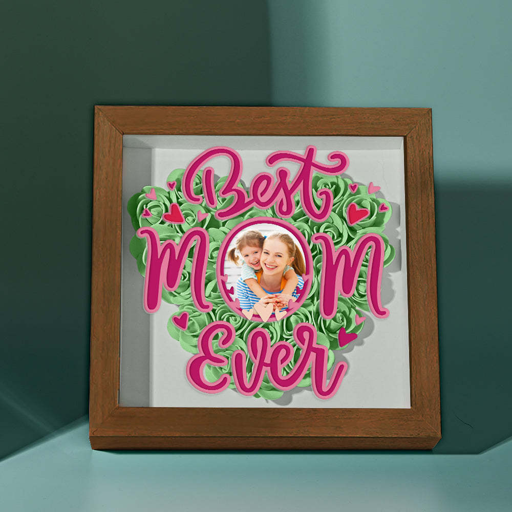 Personalized Photo Flower Shadow Box Frame Mother's Day Gift - CustomPhotoWallet