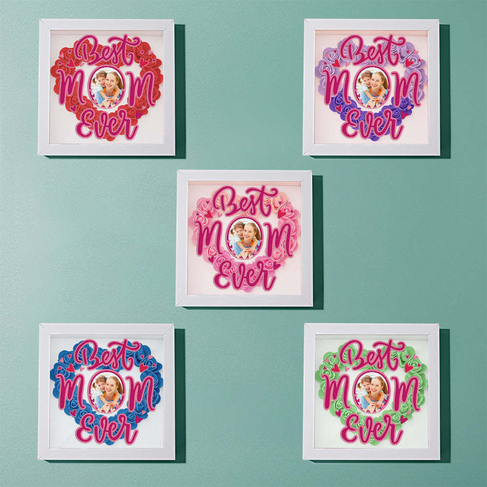Personalized Photo Flower Shadow Box Frame Mother's Day Gift - CustomPhotoWallet