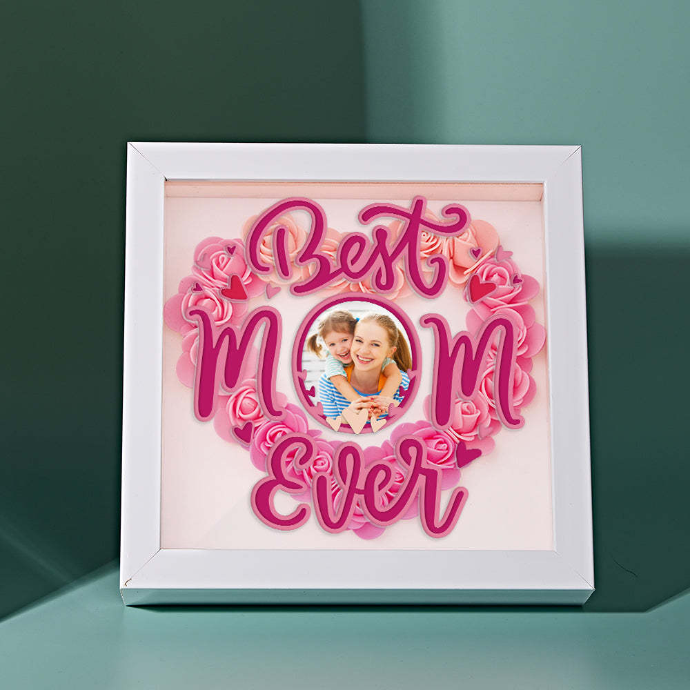 Personalized Photo Flower Shadow Box Frame Mother's Day Gift - CustomPhotoWallet