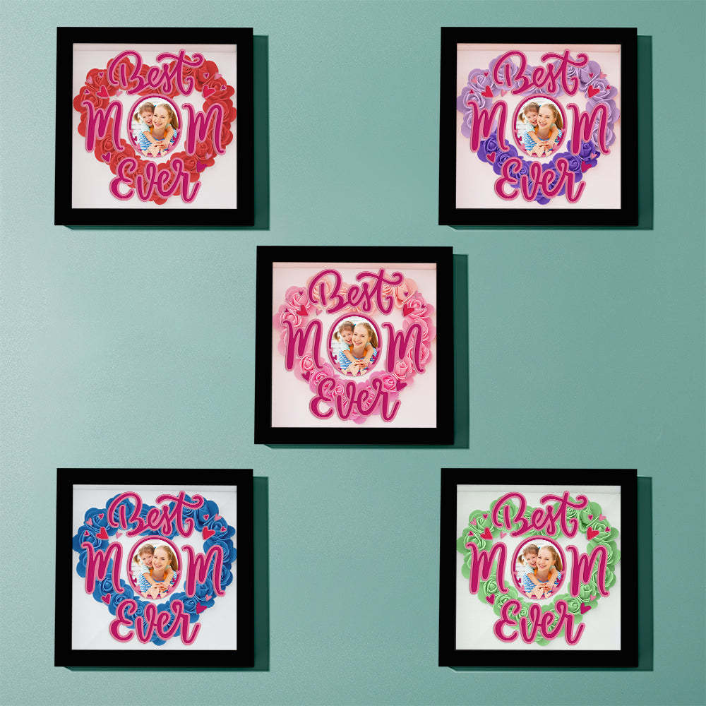 Personalized Photo Flower Shadow Box Frame Mother's Day Gift - CustomPhotoWallet