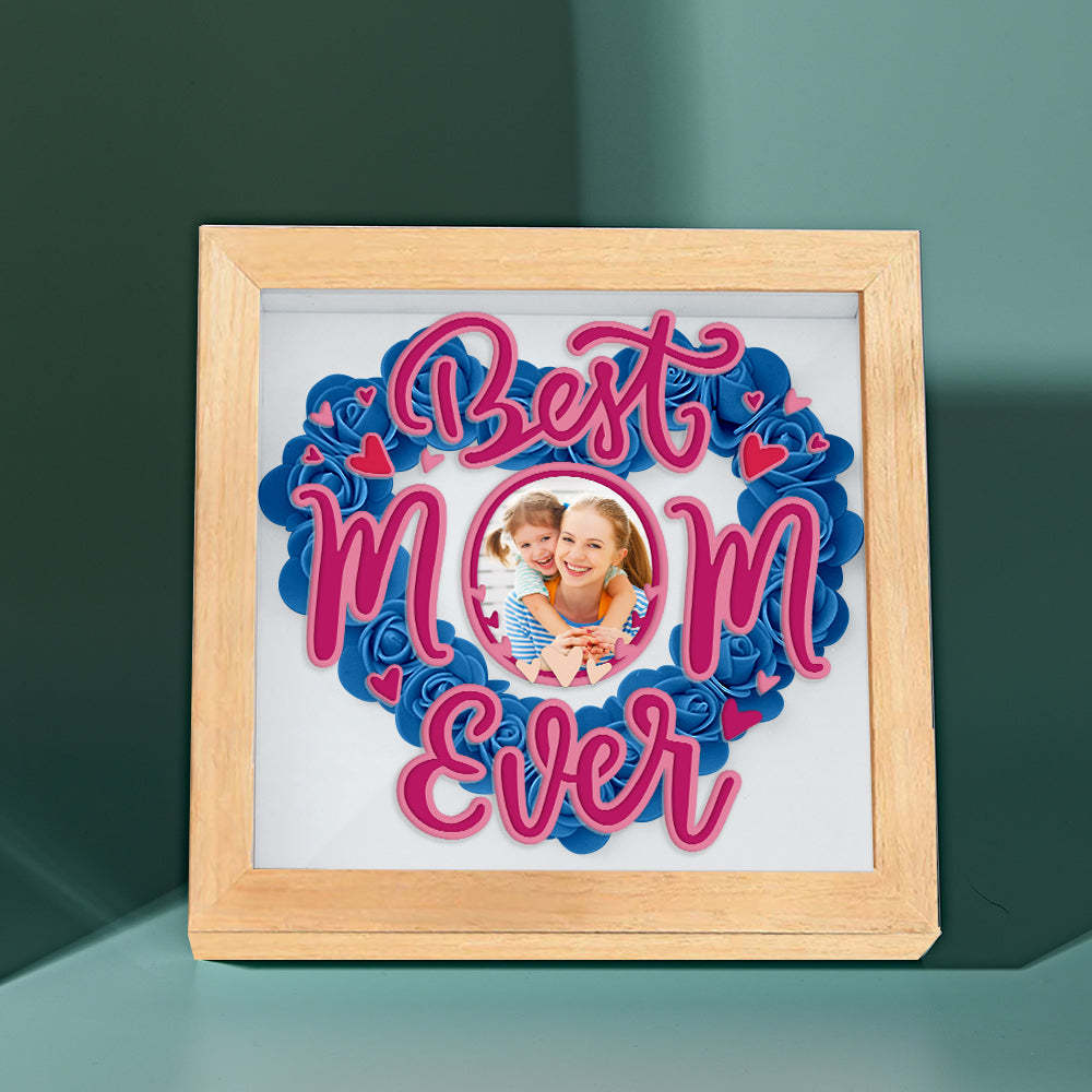 Personalized Photo Flower Shadow Box Frame Mother's Day Gift - CustomPhotoWallet