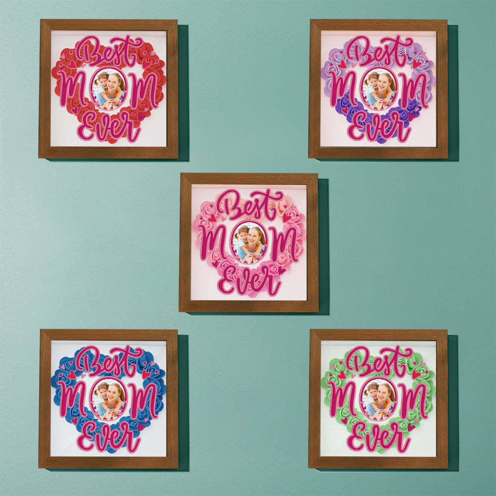 Personalized Photo Flower Shadow Box Frame Mother's Day Gift - CustomPhotoWallet