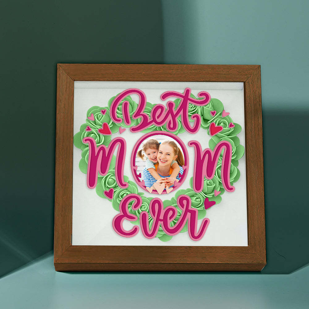 Personalized Photo Flower Shadow Box Frame Mother's Day Gift - CustomPhotoWallet