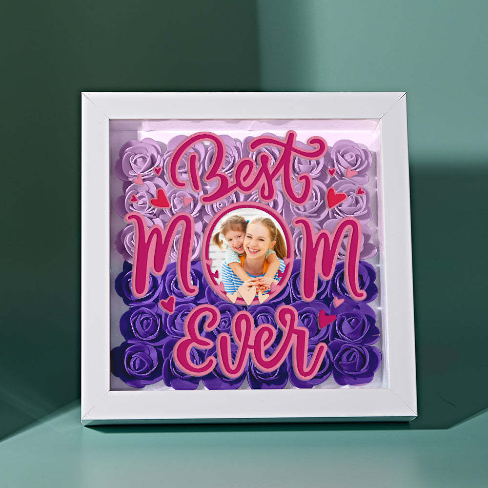 Personalized Photo Flower Shadow Box Frame Mother's Day Gift - CustomPhotoWallet