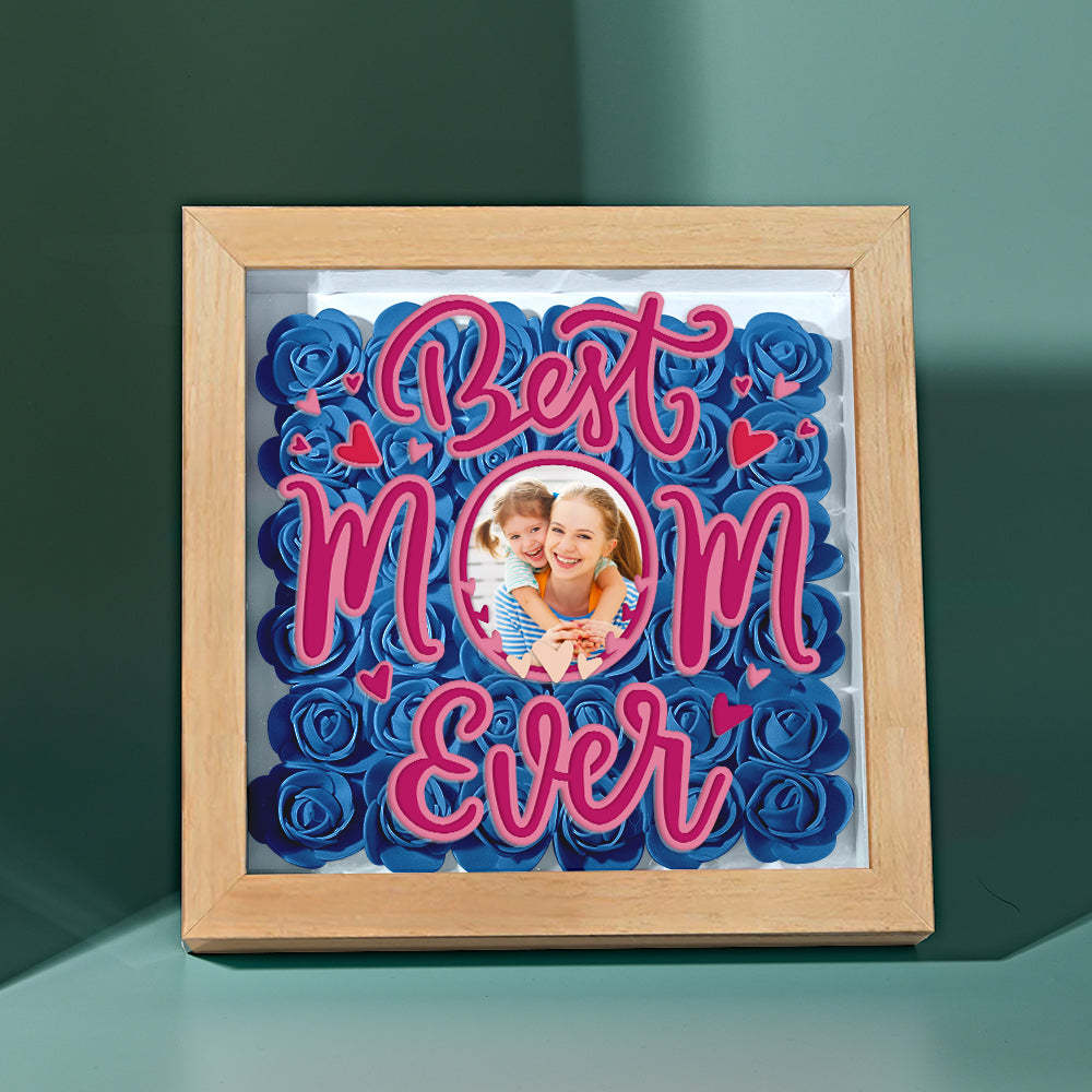 Personalized Photo Flower Shadow Box Frame Mother's Day Gift - CustomPhotoWallet