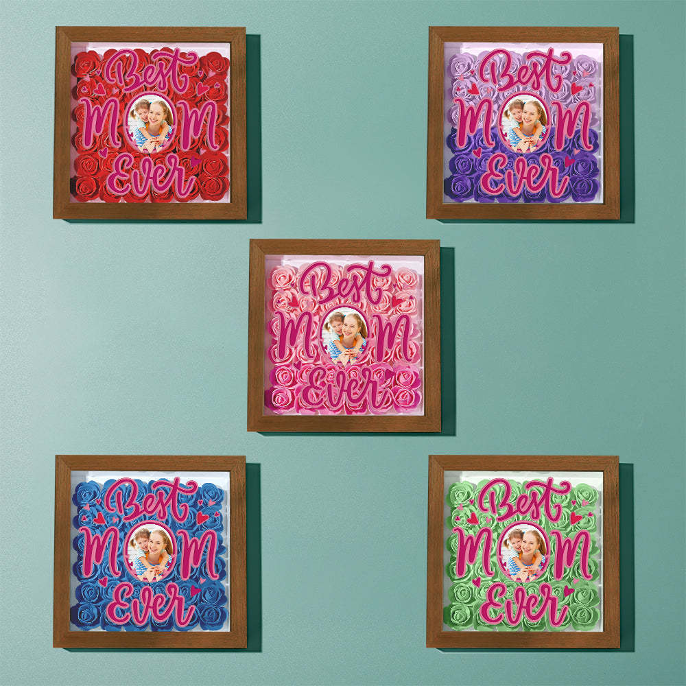 Personalized Photo Flower Shadow Box Frame Mother's Day Gift - CustomPhotoWallet