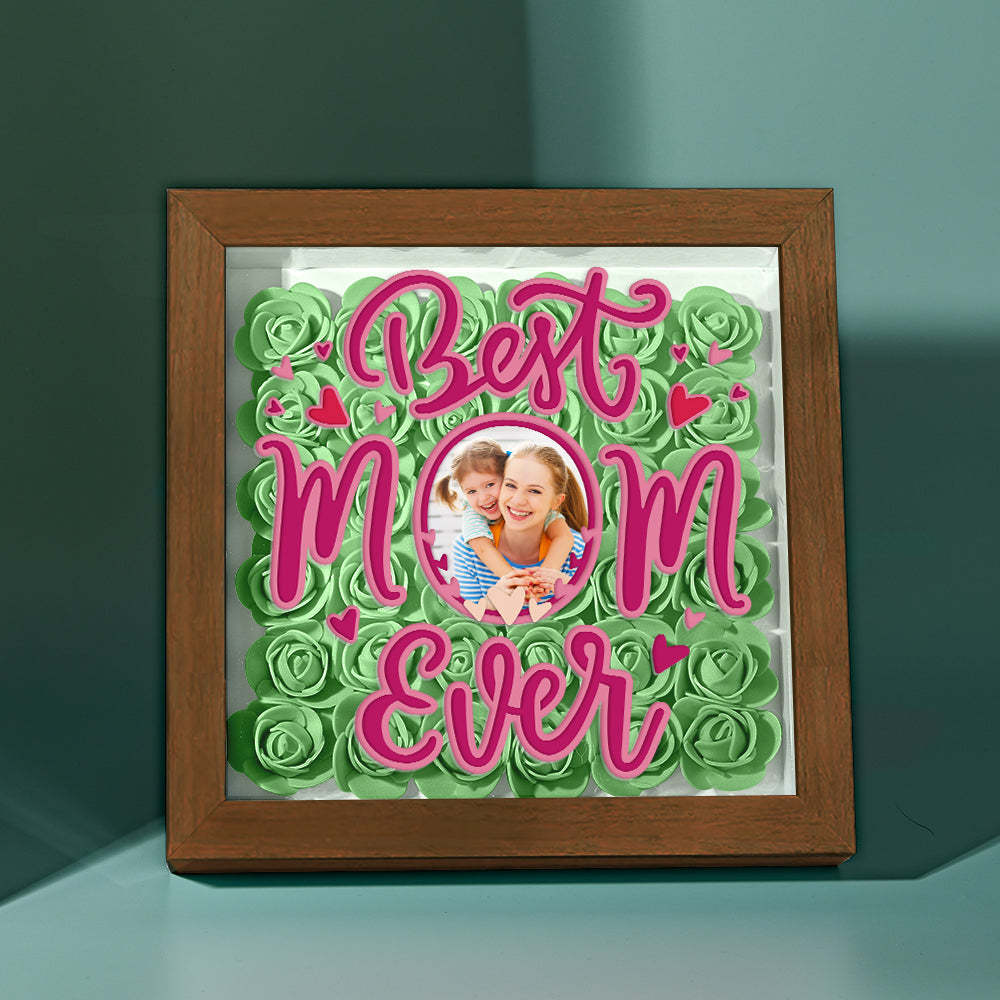 Personalized Photo Flower Shadow Box Frame Mother's Day Gift - CustomPhotoWallet