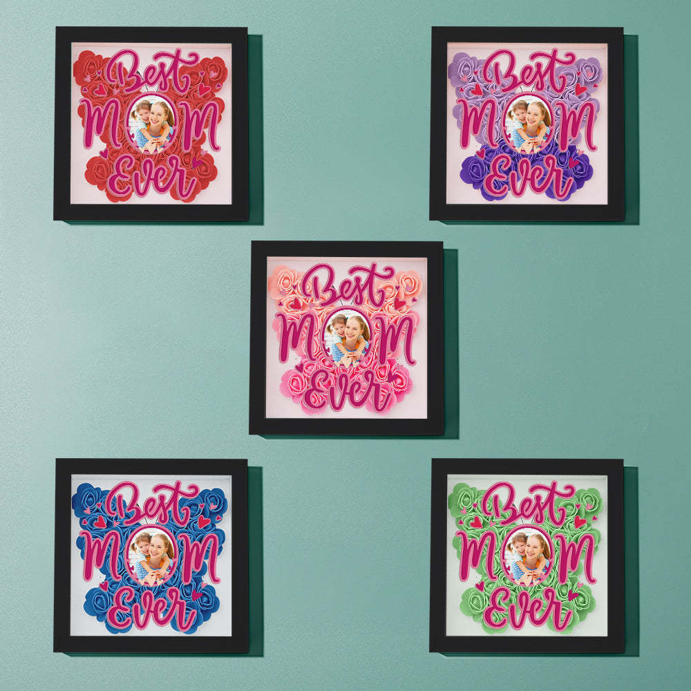 Personalized Photo Flower Shadow Box Frame Mother's Day Gift - CustomPhotoWallet