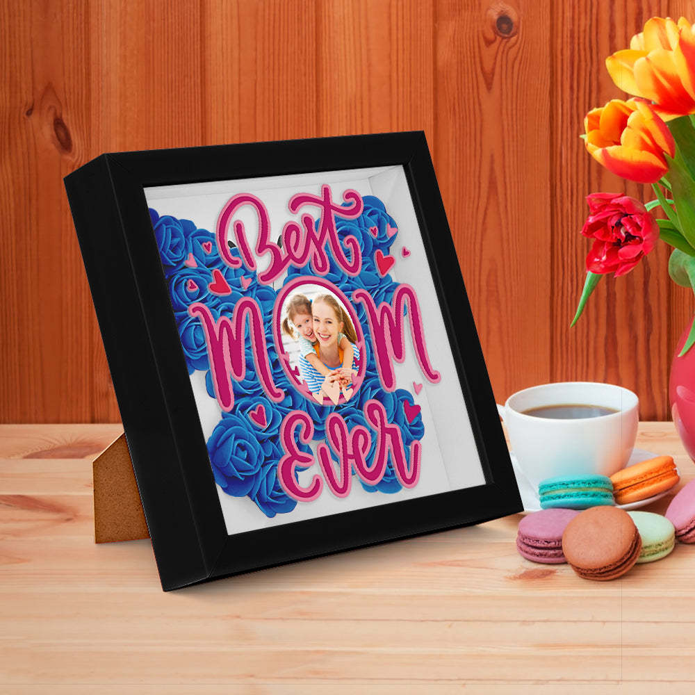Personalized Photo Flower Shadow Box Frame Mother's Day Gift - CustomPhotoWallet