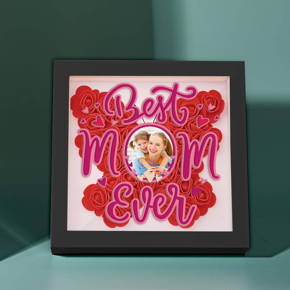 Personalized Photo Flower Shadow Box Frame Mother's Day Gift - CustomPhotoWallet
