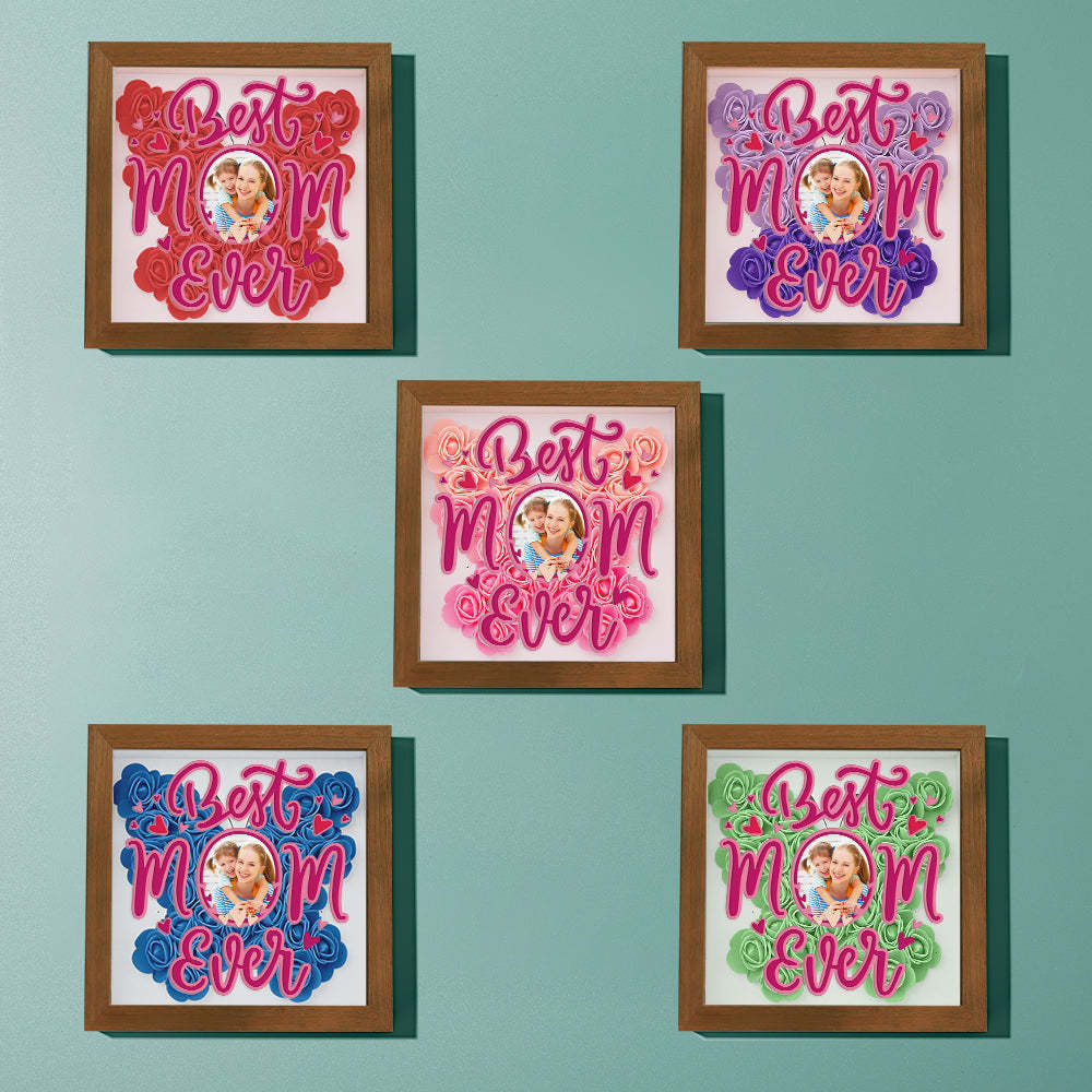 Personalized Photo Flower Shadow Box Frame Mother's Day Gift - CustomPhotoWallet