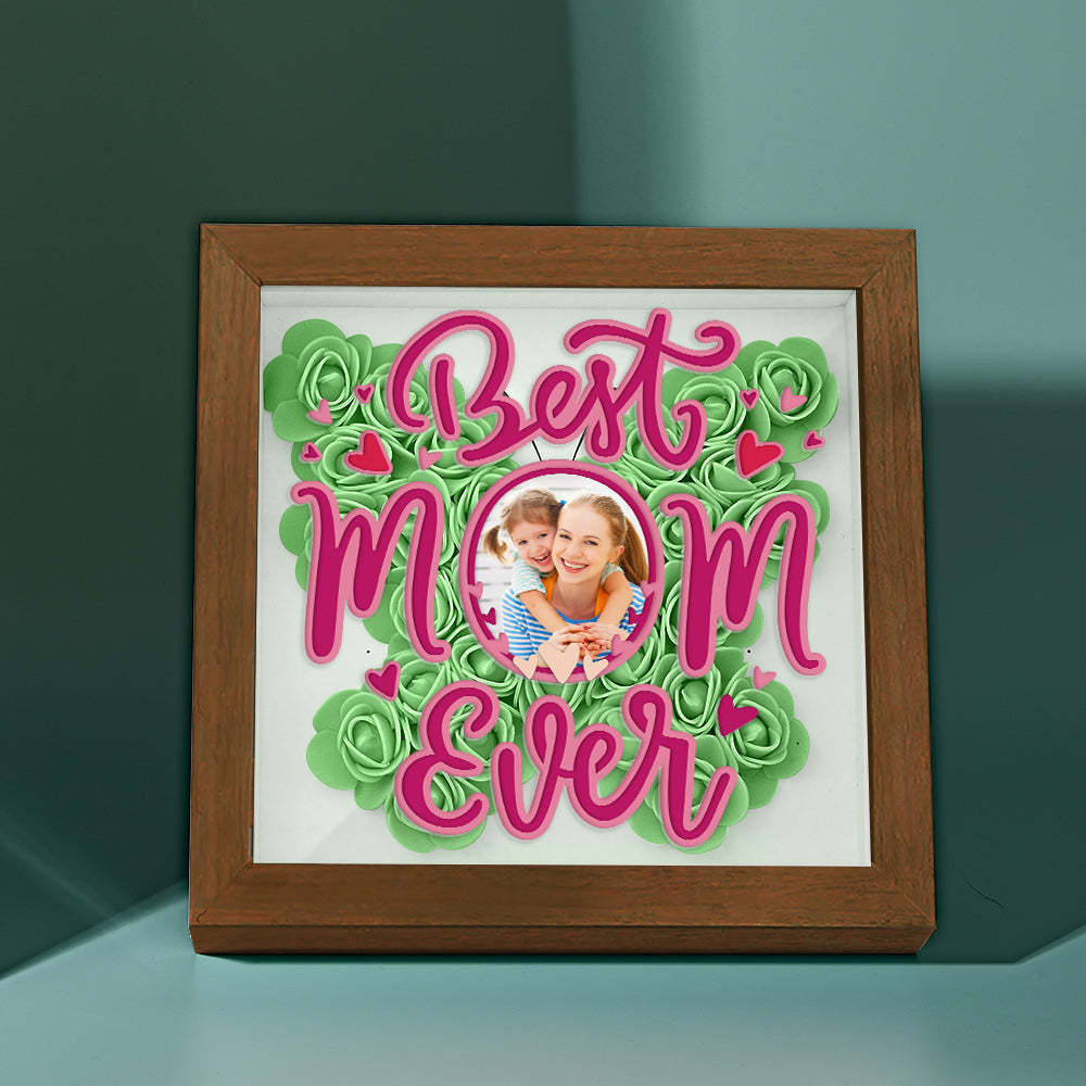 Personalized Photo Flower Shadow Box Frame Mother's Day Gift - CustomPhotoWallet