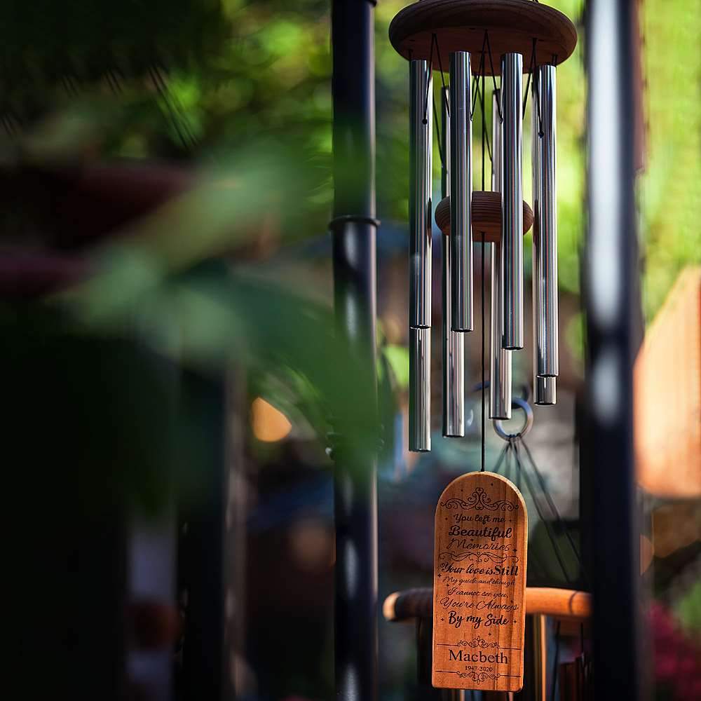 Personalized wind chimes Memorial wind chimes Sympathy wind chimes Custom wind chimes Wooden wind chimes Engraved wind chimes Photo wind chimes