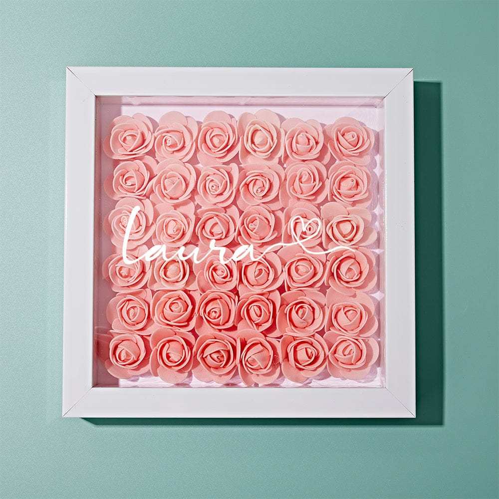 Personalized Flower Shadow Box With 3 Names Mother's Day Gifts for Mom - photowatch