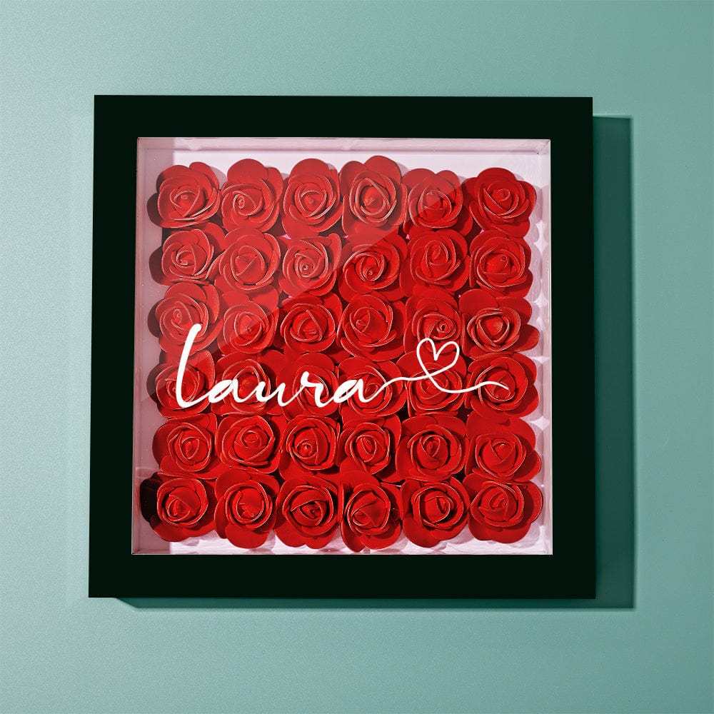 Personalized Flower Shadow Box With 3 Names Mother's Day Gifts for Mom - photowatch
