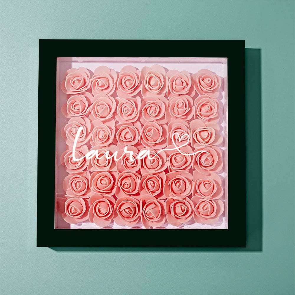 Personalized Flower Shadow Box With 3 Names Mother's Day Gifts for Mom - photowatch