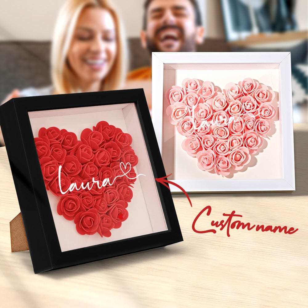 Personalized Flower Shadow Box With 3 Names Mother's Day Gifts for Mom - photowatch