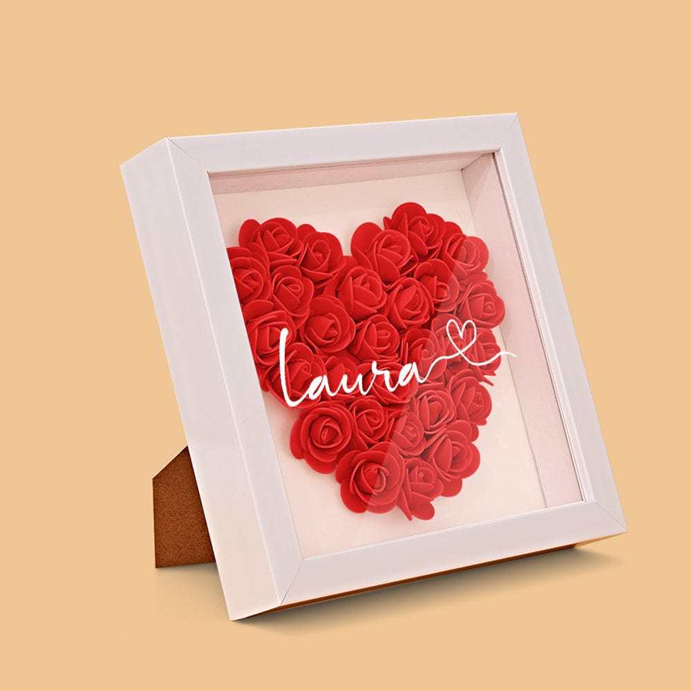 Personalized Flower Shadow Box With 3 Names Mother's Day Gifts for Mom - photowatch