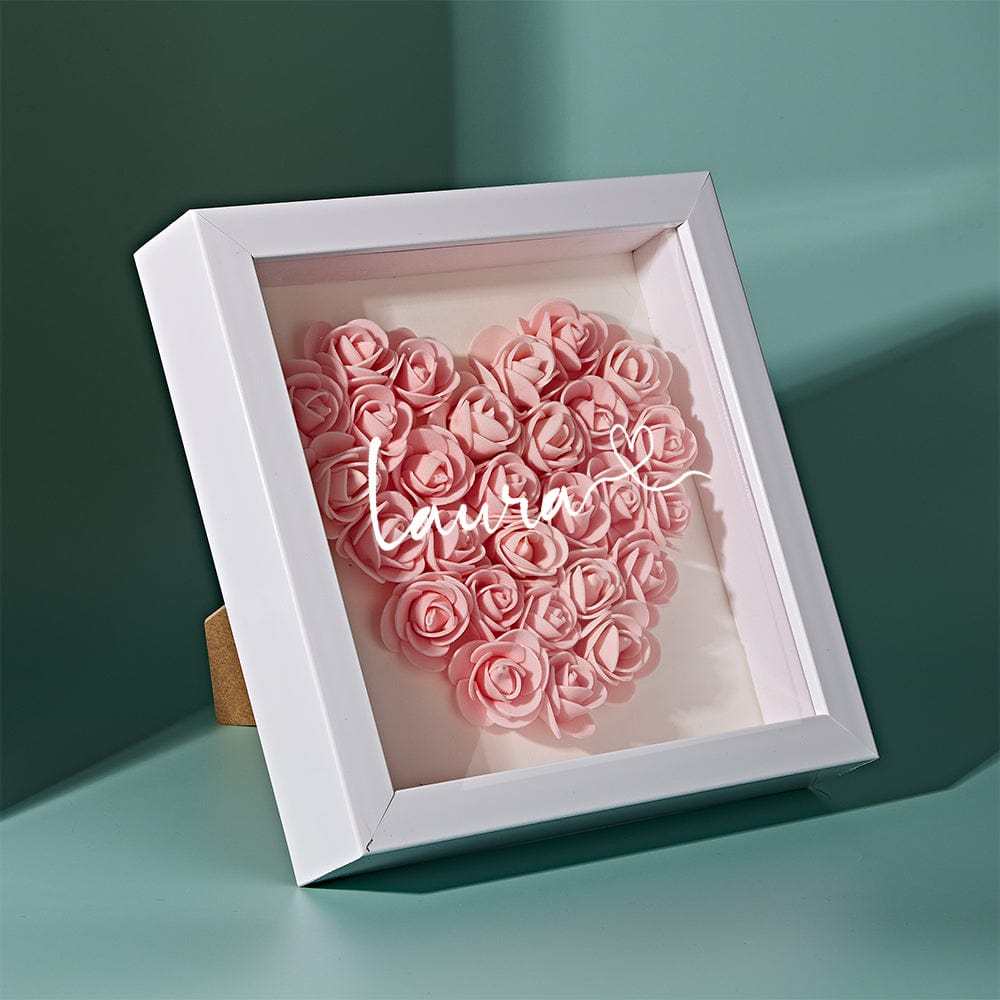 Personalized Flower Shadow Box With 3 Names Mother's Day Gifts for Mom - photowatch