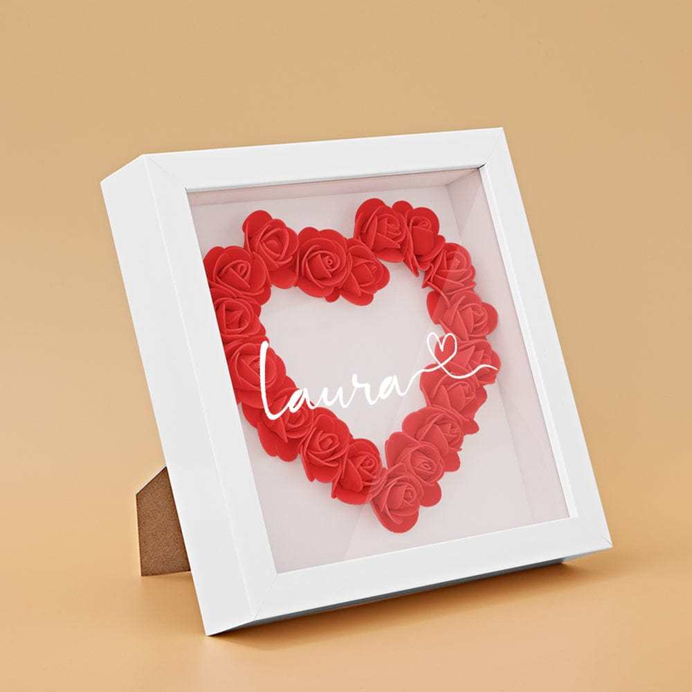 Personalized Flower Shadow Box With 3 Names Mother's Day Gifts for Mom - photowatch
